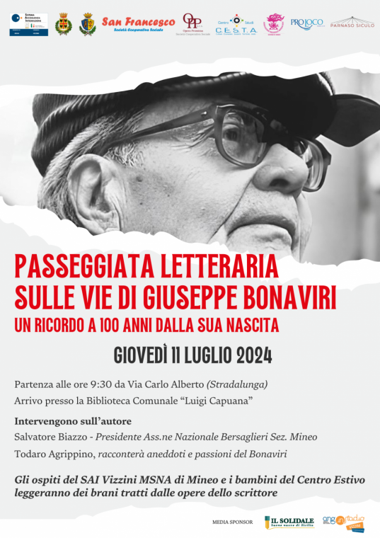 A Mineo passeggiata Letteraria sulle vie di Giuseppe Bonaviri a 100 anni dalla sua nascita